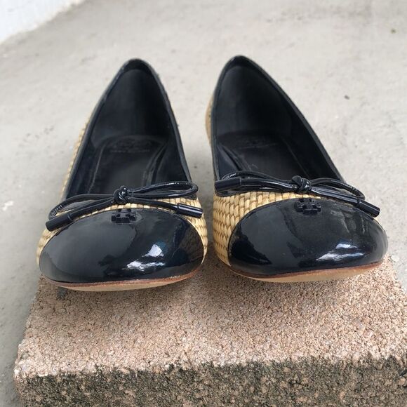 Tory Burch Cartherine Cap-Toe Raffia wedge - Picture 4 of 8